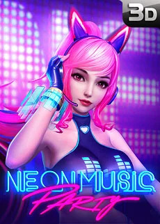 Imagem do jogo de Slots Neon Music Party, apresentando gráficos vibrantes e animações dinâmicas que prometem uma experiência de jogo eletrizante e cheia de música.